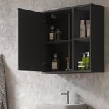 Vicco Leano Badkamerspiegelkast – 60 x 60 cm Antraciet/berg eik