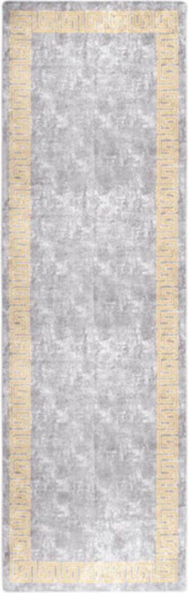 vidaXL Vloerkleed wasbaar 80x300 cm Grijs