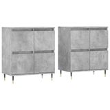 VidaXL Dressoir, 2 stuks, Bewerkt Hout, Betongrijs