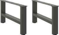 vidaXL Salontafelpoten 2 stuks 60x(30-31) cm staal antracietkleurig