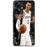 Maniacase Hoesje voor Xiaomi Redmi 13C 5g Victor Wembanyama San Antonio Spurs nr. 1