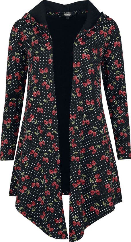 Rock Rebel by EMP Zwarte Cardigan met Alloverprint van Doodshoofd-Kersen - Dames - S