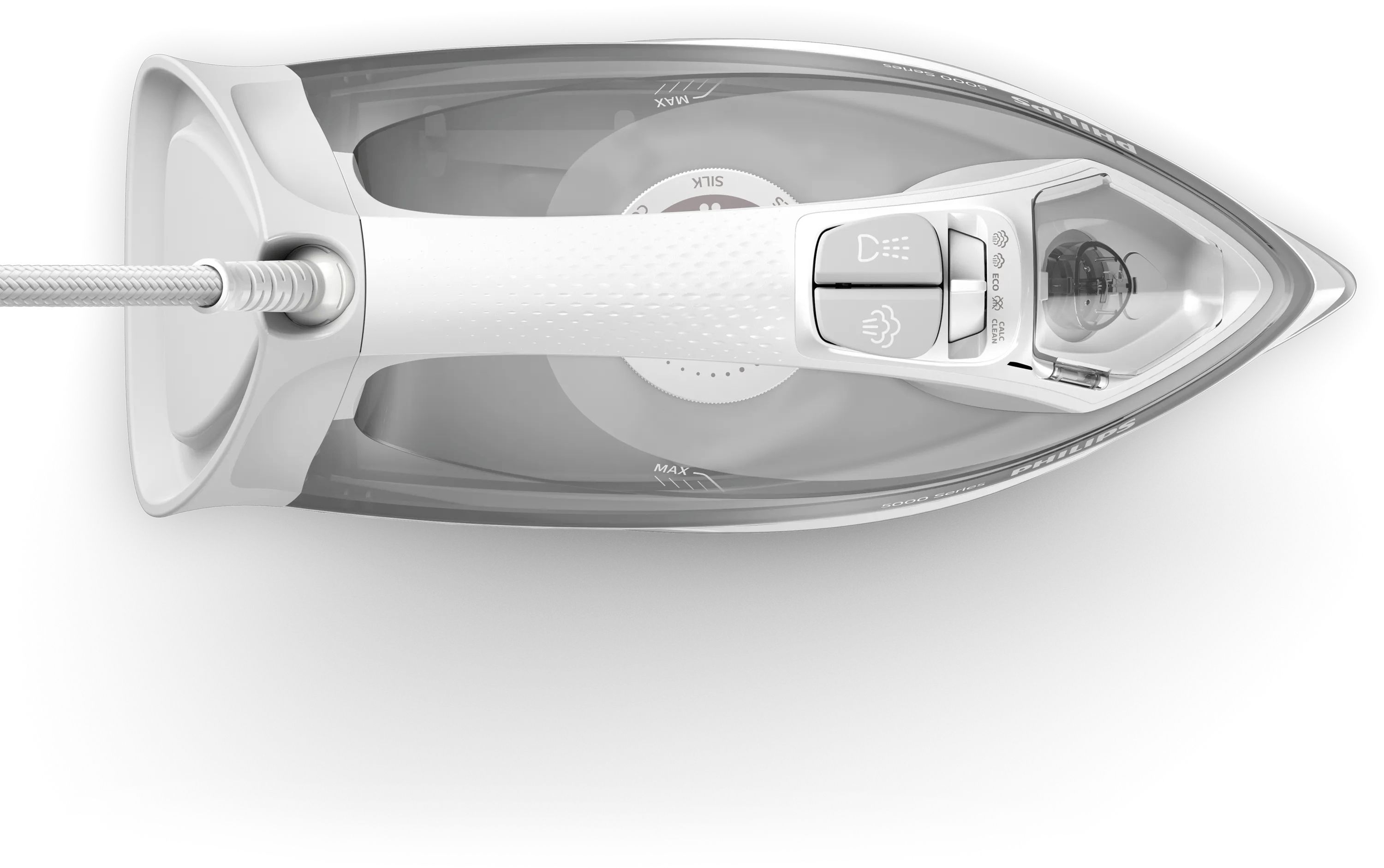 Philips 5000 Series DST5010/10 Steam Iron - 2400W - SteamGlide Plus Soleplate - Grey/White