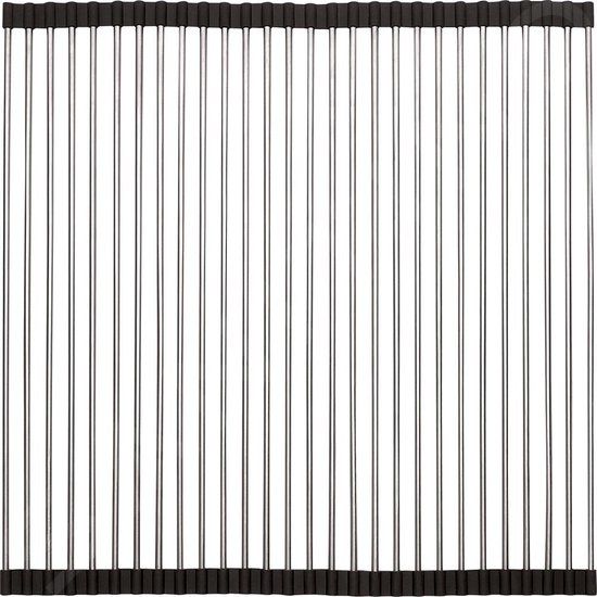 Franke - Oprolbaar afdruiprooster - 468x440x9 mm - RVS - Zwart