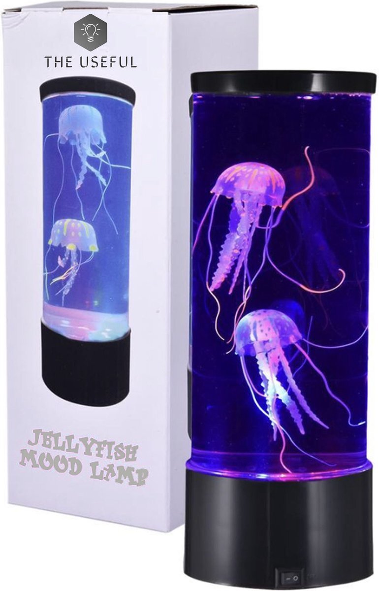 The Useful Jellyfish Lamp – Lavalamp met Kwallen - 16 Kleuren - Nachtlampje Kinderen en Volwassenen – Lava lamp - Multi- Color Lamp - 16 Standen - Tafellamp - LED lamp - Nachtlamp