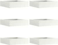 vidaXL Gazonrand 6 st 50 x 50 x 13 cm Staal Wit