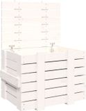 vidaXL Opbergbox 58x40,5x42 cm massief grenenhout wit