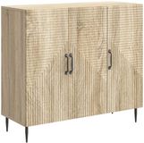 vidaXL Dressoir Sonoma Eiken 89 x 34,5 x 80 cm Bewerkt hout
