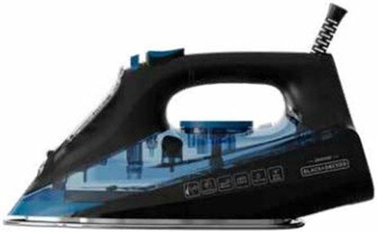 Black+Decker BXIR2606E Stoomstrijkijzer - 2600W - Zwart/Blauw