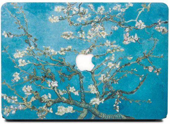 Lunso - MacBook Pro 15 inch 2016-2018 Cover - Van Gogh Amandelboom - Wit