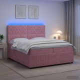 Maison Exclusive - Lit boxspring à LED avec matelas Rosa 200 x 200 cm, velours