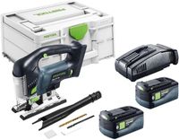 Festool PSBC 420 EB-Basic accu pendelzaag 18 V 120 mm borstelloos + 2x accu 5,0 Ah + snellader + Systainer