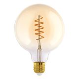 EGLO E27-lamp, dimbaar, spiraal-led-gloeilamp, Ø 12,5 cm | vintage lamp voor retroverlichting, 8 watt, 806 lumen, warmwit, 2700 K, Edison-gloeilamp G125