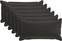 vidaXL - Taie d'oreiller - 6 pièces - BOIS - Noir - 40 x 80 cm - Polyester