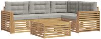 vidaXL Tuinset 5 zitplaatsen, wit en lichtgrijs, polyester