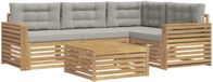 vidaXL Tuinset 5 zitplaatsen, wit en lichtgrijs, polyester