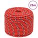 VidaXL Boottouw 14 mm 25 m polypropyleen rood
