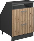 Vicco Rion Kast voor schuine wand – 60 x 81.6 cm met 2 laden, kastromp 60 cm diepte Artisanaal eiken