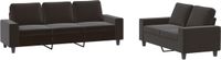 vidaXL 2-delige Loungeset stof zwart