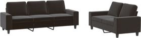 vidaXL 2-delige Loungeset stof zwart