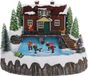 Christmas Decoration Koopman International Christmas Decoration - kerstdorp huis - bewegende schaatsers - 29 cm - Polyresin