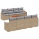 vidaXL Tuinbank - Set - 9 - st - Beige - en - Lichtgrijs - poly - rattan