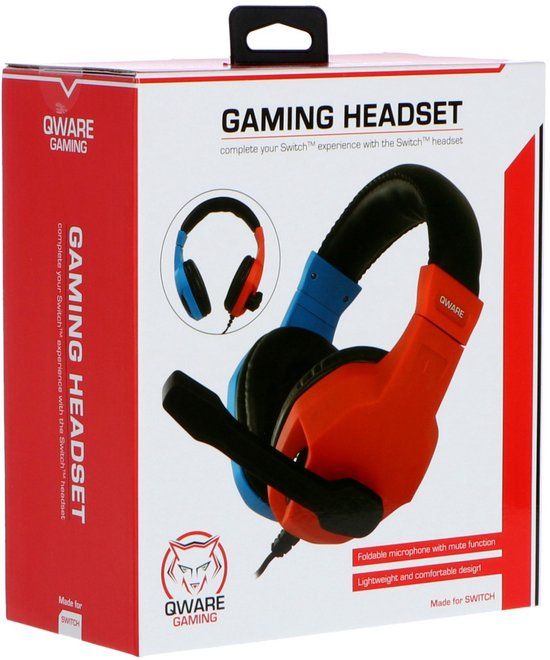 Qware Gaming Headset for Nintendo Switch - Red/Blue