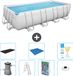 Bestway Power Steel Rectangular Pool - 488 x 244 x 122 cm - Grey