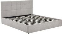 Vente-unique Lit avec rangement tissu gris clair 180 x 200 cm