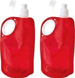 Merkloos / Sans marque Stricker Europe Waterfles/drinkfles/sportbidon opvouwbaar - 10x - rood - kunststof - 770 ml - schroefdop - waterzak