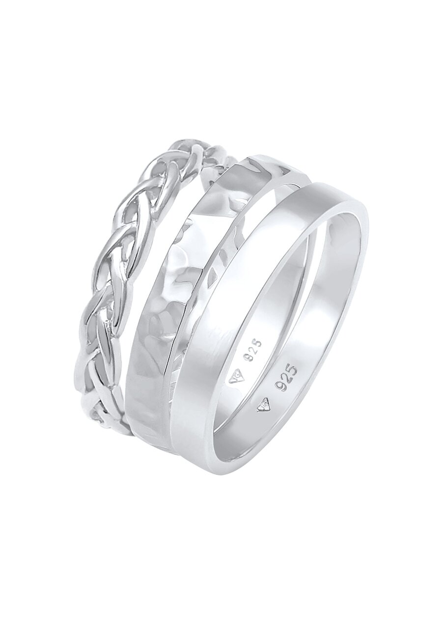 Elli Elli Elli Ring Dames Armband Set van 3 in 925 Sterling Zilver Ringen