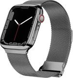 By Qubix Qubix Milanese Band - Space Grey - Geschikt voor Apple Watch 44mm/45mm/46mm/49mm
