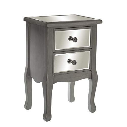 DRW Nachtkastje met 2 laden - Zilver - 40 x 30 x 60 cm