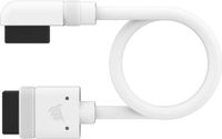 Corsair iCUE LINK Cable - 2 x 200 mm - 1 rechte connector + 1 90 graden connector - wit