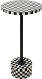 Kare Design Kare Bijzettafel Domero Chess Black White Ø25cm
