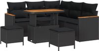 vidaXL Tuinbank Zwart Poly rattan