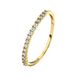 Lucardi Dames Ring goldplated met rij zirkonia - Ring - Cadeau - Echt Zilver - Goudkleurig