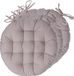 Atmosphera Coussin de chaise de jardin - 6x - beige - coton - 38 x 38 x 6.5 cm - coussin d'assise rond en osier