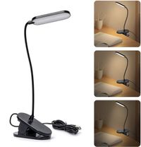 Aigostar Leeslamp - Clip-On Tafellamp - 3 Helderheidsstanden - Zwart