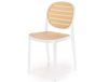 Chaise empilable intérieur / extérieur blanche et marron clair