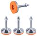 Elzusha - Lot de 4 pieds de meubles réglables, filetage M16x100mm, en acier au carbone résistant, avec protection pour le sol