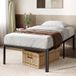 Zinus Van lattenbodem 90 x 190 cm met metalen latten - bedframe voor eenpersoonsbed van robuust staal - hoogte 41 cm voor opslag - eenvoudige montage - zwart