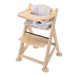 Sunny Fynn Chaise haute Naturel – Chaise évolutive en bois – Chaise bébé réglable avec harnais de sécurité et set de coussins – Dès 9 mois jusqu'à la petite enfance