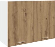 vidaXL - Bovenkast Lyon 80x31x60 cm Bewerkt Hout Artisanaal Eikenkleur