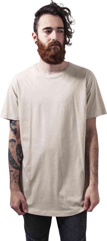 Urban Classics Shaped Long Heren T-shirt - XL - Creme
