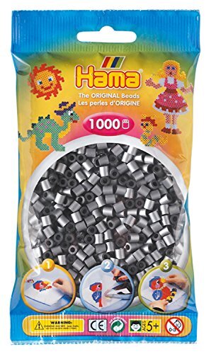 Hama Perlen Hama 207-62 Strijkkralen, 1000 stuks, zilver