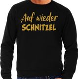 Bellatio Decorations Apres ski sweater heren - Auf wieder Schnitzel - zwart - glitter goud - wintersport XL