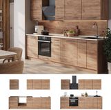 Vicco Complete keukeneenheid Fame-Line, Goudkleurig Eiken/Goudkleurig Eiken, 280 cm zonder werkblad