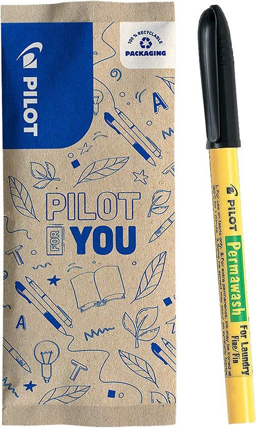 Pilot Permawash Textiel Marker - Zwart - 2 stuks