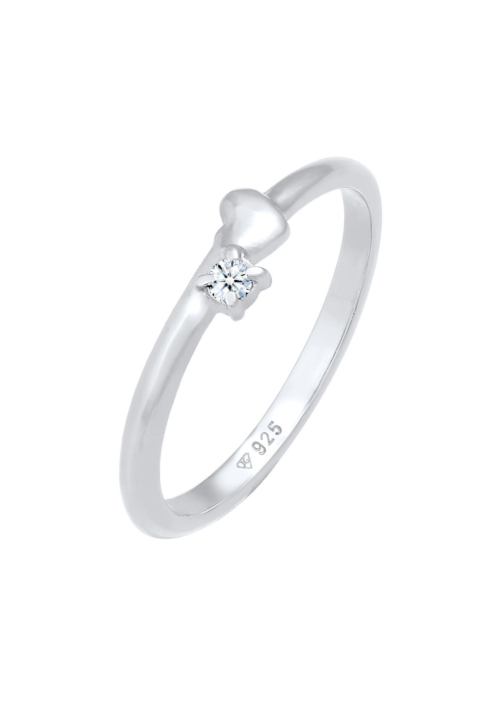 Elli DIAMONDS Elli DIAMONDS Elli DIAMONDS Ring Diamant (0.03 ct.) Herz Symbol 925 Sterling Silber Ringen Dames